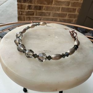 Alex and ani dark grey Swarovski beaded bracelet